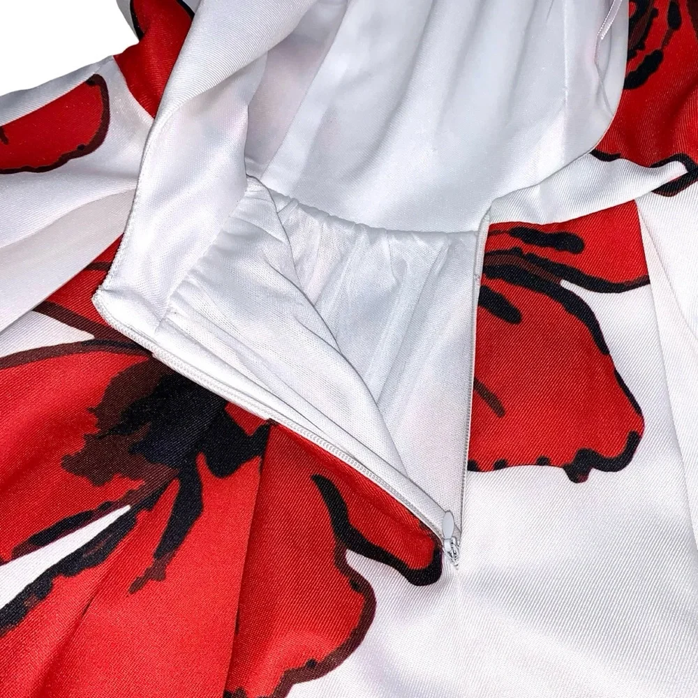 A’gaci Floral Fit and Flare Mini Dress Prom Party Occasion Flirty Easter Summer - Picture 13 of 13